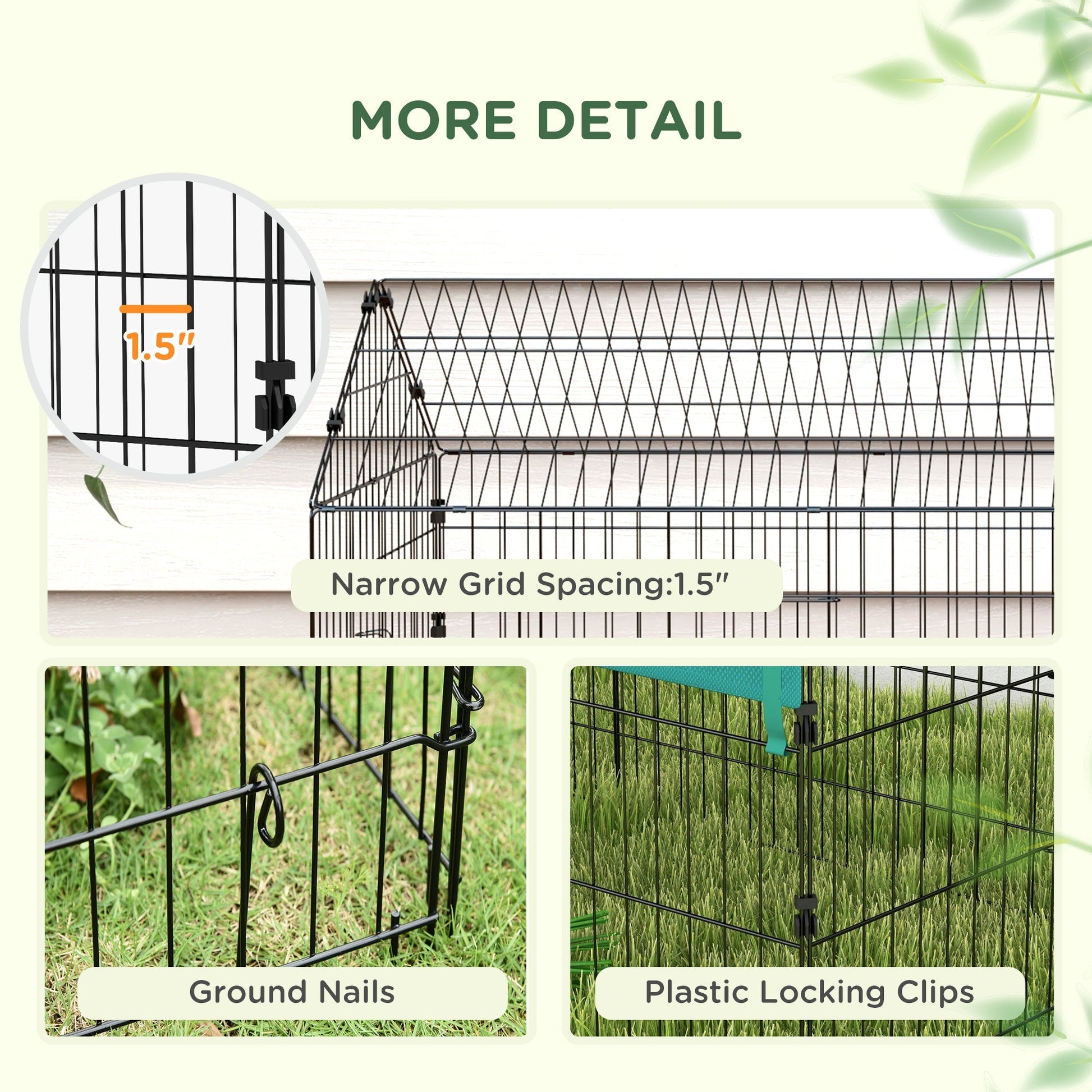 HKM-0818109 73-Inch Small Animal Playpen with Roof for Rabbits, Chickens, and Chinchillas