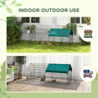 HKM-0818109 73-Inch Small Animal Playpen with Roof for Rabbits, Chickens, and Chinchillas