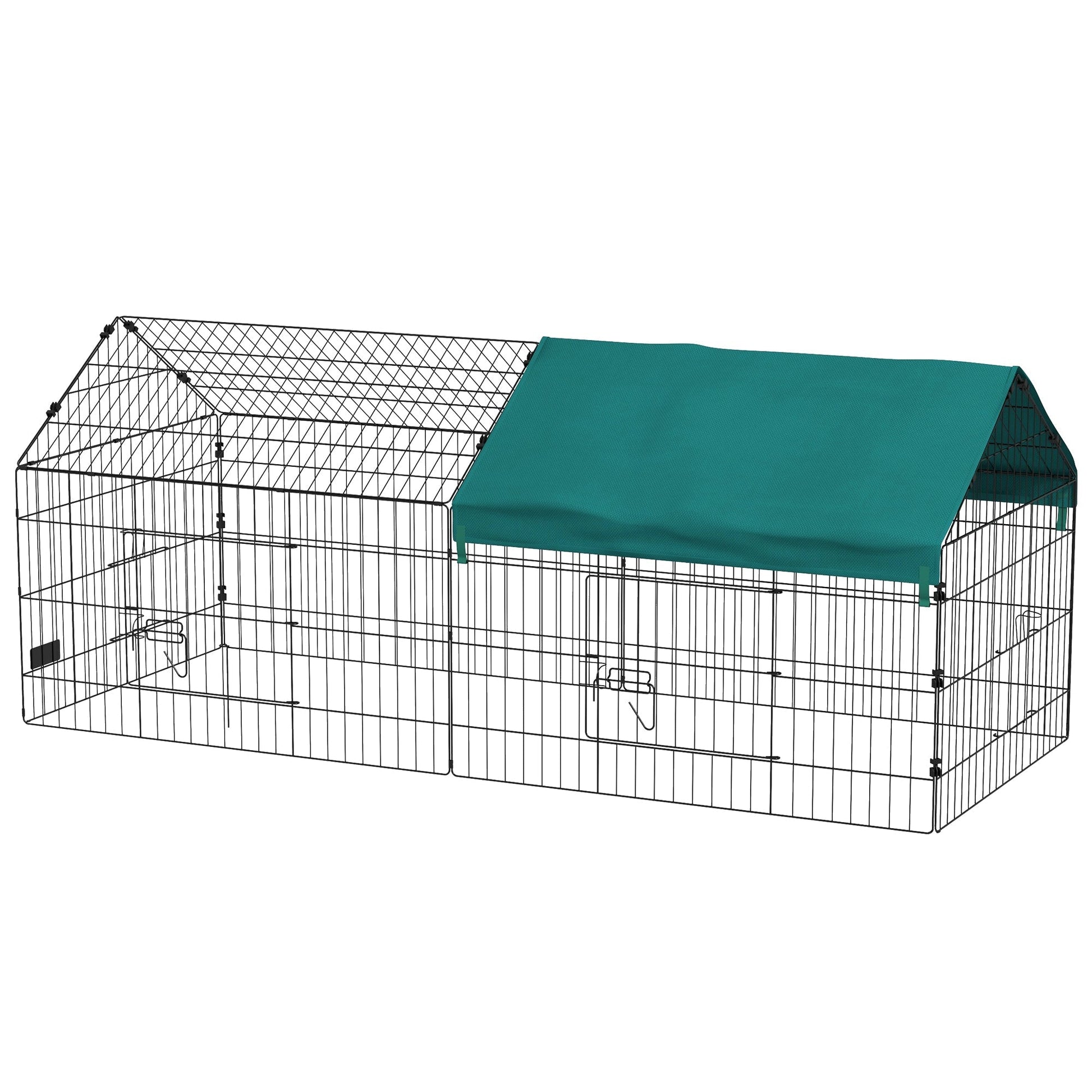HKM-0818109 73-Inch Small Animal Playpen with Roof for Rabbits, Chickens, and Chinchillas