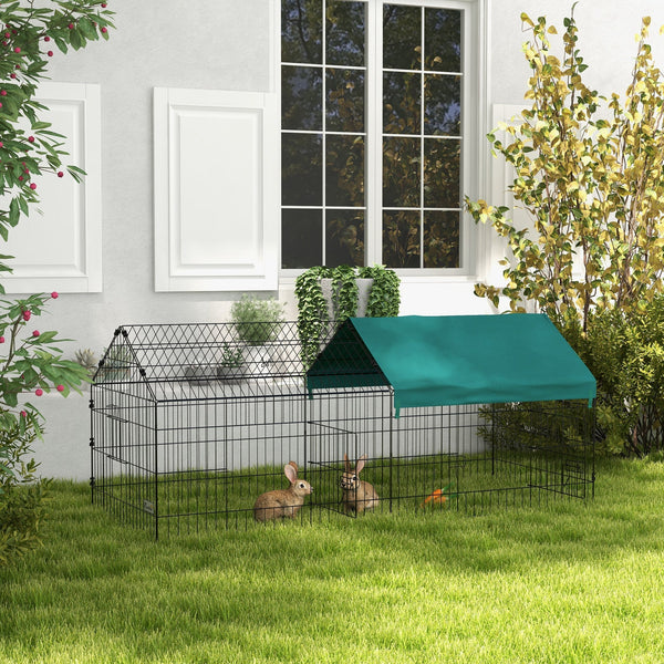 HKM-0818109 73-Inch Small Animal Playpen with Roof for Rabbits, Chickens, and Chinchillas