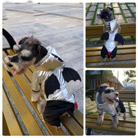 HKM-0818877 Halloween Bat-Inspired Pet Costume in Silver Cotton – Sizes S to XXL