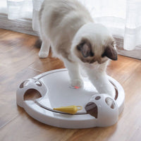 HKM-0819261 Auto-Rotating Electric Cat and Mouse Play Turntable Toy, Durable ABS Material, 0.68 Weight