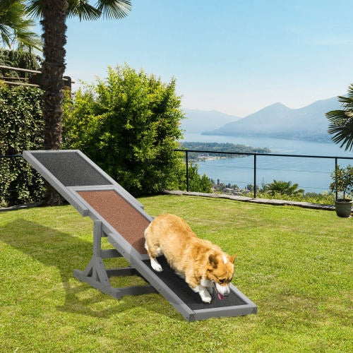 HKM-0819901 Wooden Dog Agility Seesaw for Training and Exercise, 71" Outside Play Equipment