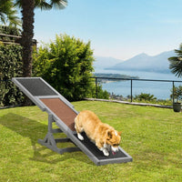HKM-0819901 Wooden Dog Agility Seesaw for Training and Exercise, 71" Outside Play Equipment
