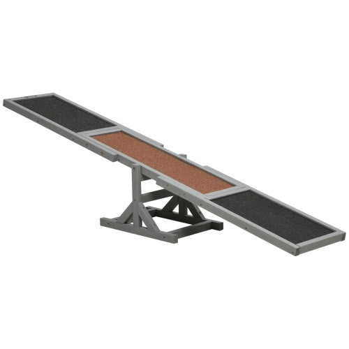 HKM-0819901 Wooden Dog Agility Seesaw for Training and Exercise, 71" Outside Play Equipment