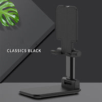 HKM-082003 Telescopic Metal Desktop Bracket for Phones and Tablets - Black/Silver