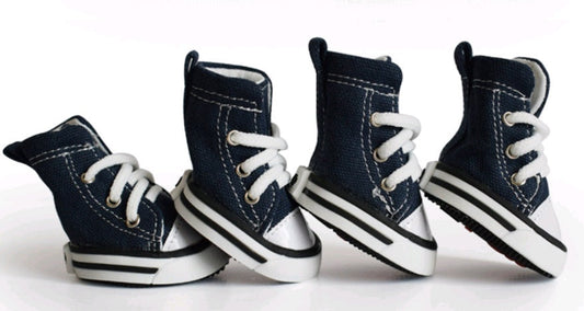 HKM-0821053 Denim Canvas Dog Shoes - Waterproof, Breathable, Non-Slip Footwear for Pets