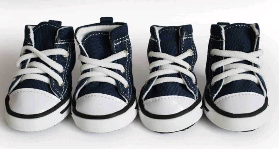 HKM-0821053 Denim Canvas Dog Shoes - Waterproof, Breathable, Non-Slip Footwear for Pets