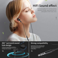 HKM-082195 Wired 3.5mm Earphones with Microphone and Super Bass for iPhone and Samsung Devices