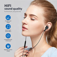 HKM-082195 Wired 3.5mm Earphones with Microphone and Super Bass for iPhone and Samsung Devices