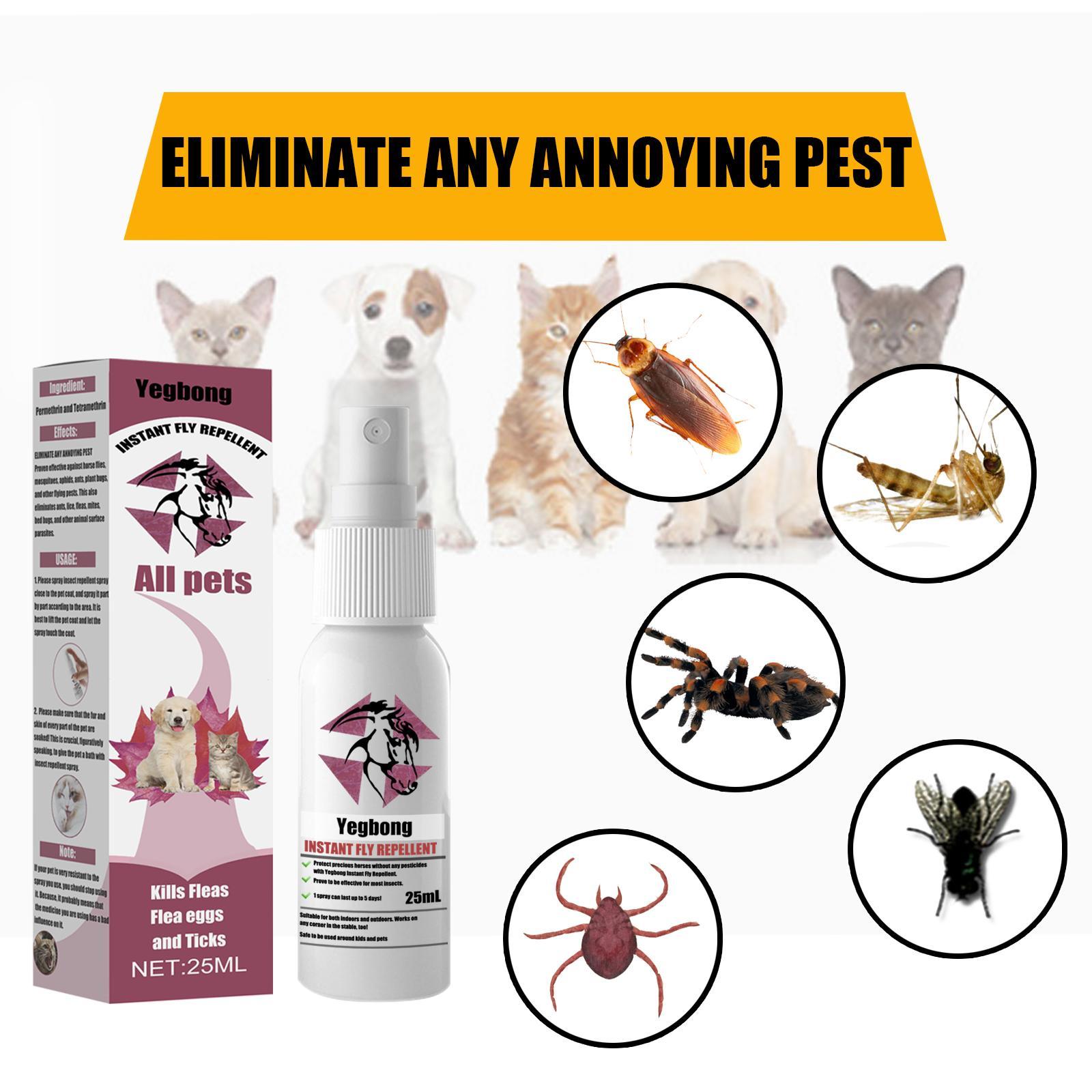 HKM-0822077 Pet Flea and Tick Removal Itching Spray for Cats and Dogs ¨C Effective Pest Control for Indoor and Outdoor Use