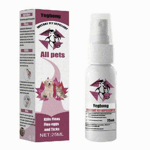 HKM-0822077 Pet Flea and Tick Removal Itching Spray for Cats and Dogs ¨C Effective Pest Control for Indoor and Outdoor Use