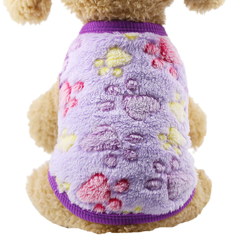 HKM-0822589 Winter Cartoon Flannel Sleeveless Dog Clothes for Small Pets