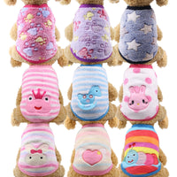 HKM-0822589 Winter Cartoon Flannel Sleeveless Dog Clothes for Small Pets