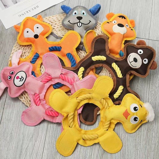 HKM-0822845 Tear-Resistant Plush Pet Toy for Dogs and Cats - Multiple Designs Available, 33 x 25 CM