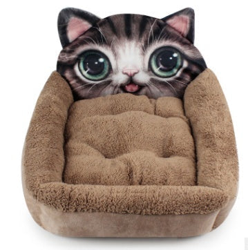 HKM-0824253 Cozy Plush Cat and Dog Kennel Mat in Various Animal Designs