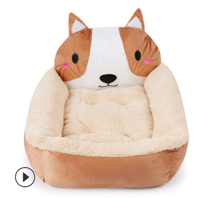 HKM-0824253 Cozy Plush Cat and Dog Kennel Mat in Various Animal Designs