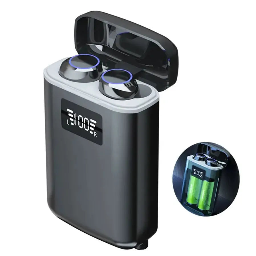 HKM-082451 Wireless Earbuds with Power Bank Function - IPX7 Waterproof Mini Stereo In-Ear Headphones with 4000mAh Battery