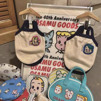 HKM-0824765 Pet Sling Vest for Cats - Cute Cartoon Design in Blue and Red, Acrylic Material