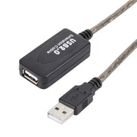 HKM-082515 5m USB Male to Female Extension Cable with Built-in Chip for Data Transmission