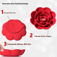 HKM-0826173 Non-Slip Silicone Slow Feed Dog Food Bowl - Easy to Clean, Multiple Colors Available
