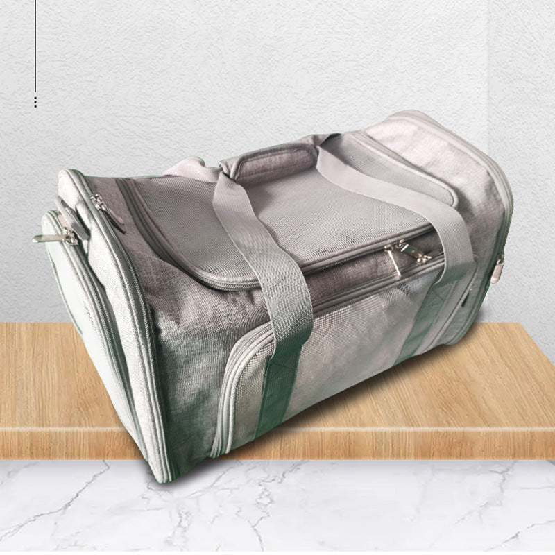 HKM-0826429 Large Capacity Thickened Waterproof Pet Carrier Bag in Black, Gray, and Pink