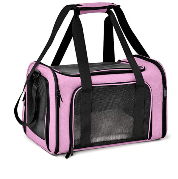 HKM-0826429 Large Capacity Thickened Waterproof Pet Carrier Bag in Black, Gray, and Pink