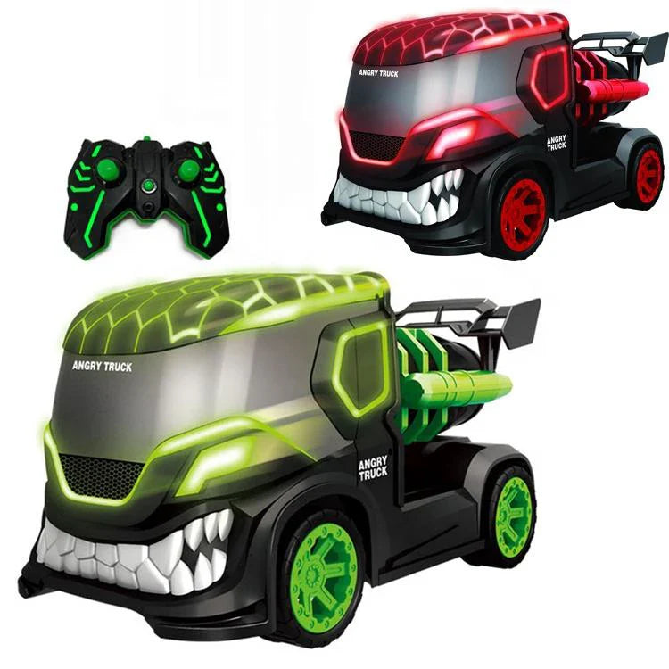 HKM-082707 Grimace Angry Remote Control Spray Truck Toy with Light - 6 Channels, Indoor/Outdoor Use, for Ages 5 and Up