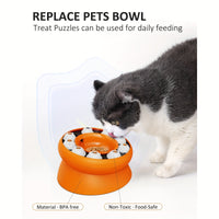 HKM-0827453 Interactive Cat Puzzle Toy - Educational Dry Food Feeder and Snack Dispenser, 210mm x 210mm x 121mm, 345g