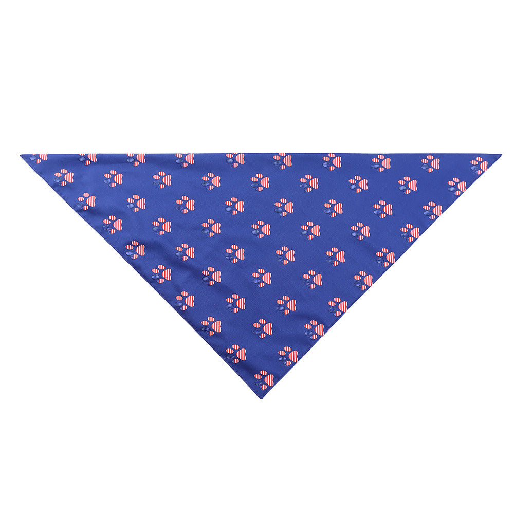 HKM-0827581 American Flag Pet Drool Scarf - Graffiti Design, Soft Polyester for All Seasons