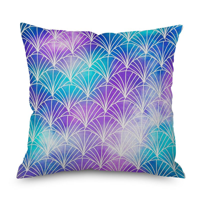 HKM-082835 Geometric Print Linen Cushion Cover - Modern and Simple Design, 45x45CM