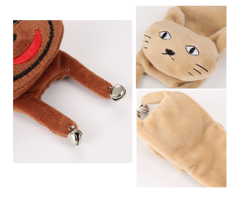HKM-0829629 Cute Plush Cat, Rabbit, and Red Panda Toys with Bell Sound – Perfect for Playful Pets