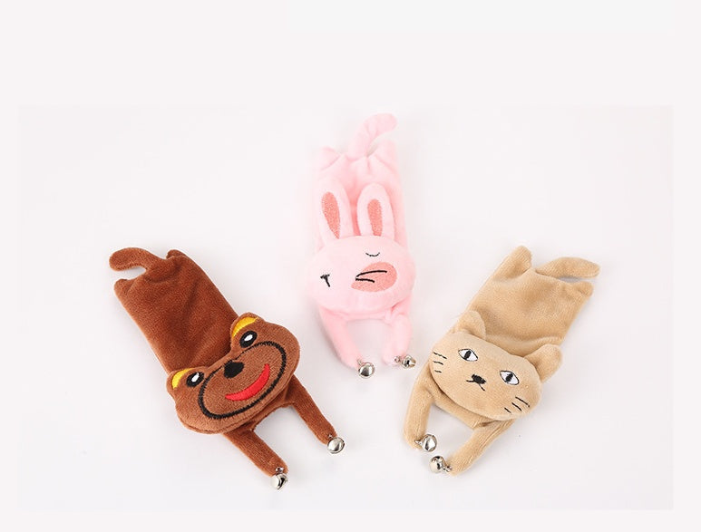 HKM-0829629 Cute Plush Cat, Rabbit, and Red Panda Toys with Bell Sound – Perfect for Playful Pets