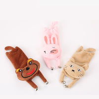 HKM-0829629 Cute Plush Cat, Rabbit, and Red Panda Toys with Bell Sound – Perfect for Playful Pets