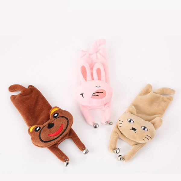 HKM-0829629 Cute Plush Cat, Rabbit, and Red Panda Toys with Bell Sound – Perfect for Playful Pets