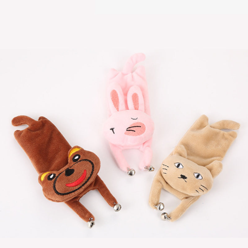HKM-0829629 Cute Plush Cat, Rabbit, and Red Panda Toys with Bell Sound – Perfect for Playful Pets