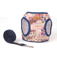 HKM-0829757 Vest Style Denim Dog Leash with Breathable Fabric and Fashionable Design
