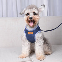 HKM-0829757 Vest Style Denim Dog Leash with Breathable Fabric and Fashionable Design