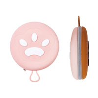 HKM-0830141 Integrated Folding Pet Double Bowl with Eco-Friendly Silicone in Brown, Beige, Pink, and Rice Colors