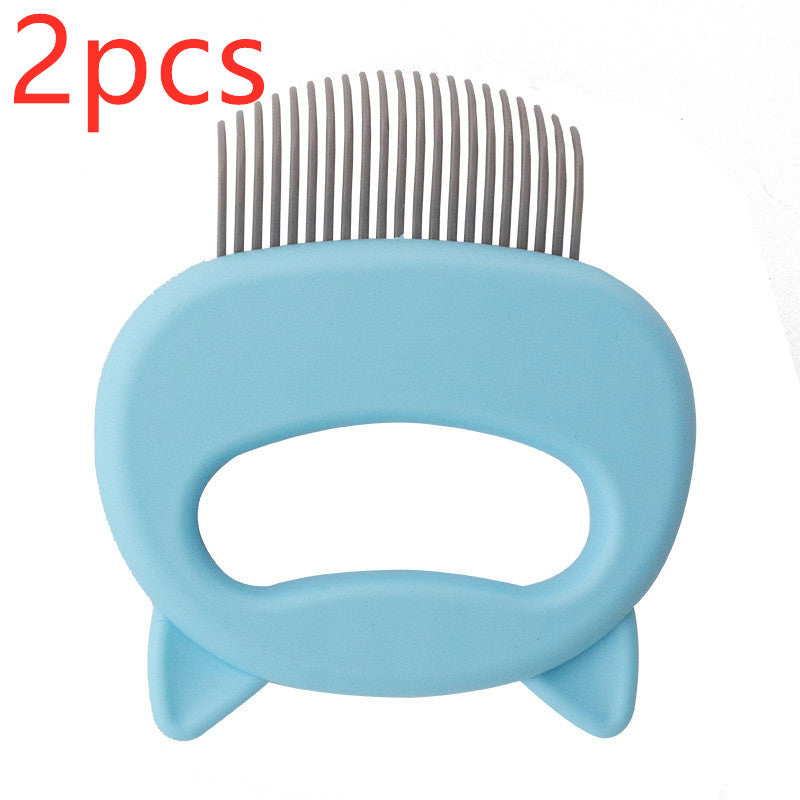 HKM-0831549 Pet Hair Removal Massaging Shell Comb for Cats and Small Dogs - Plastic, Available in Blue, Green, and Pink