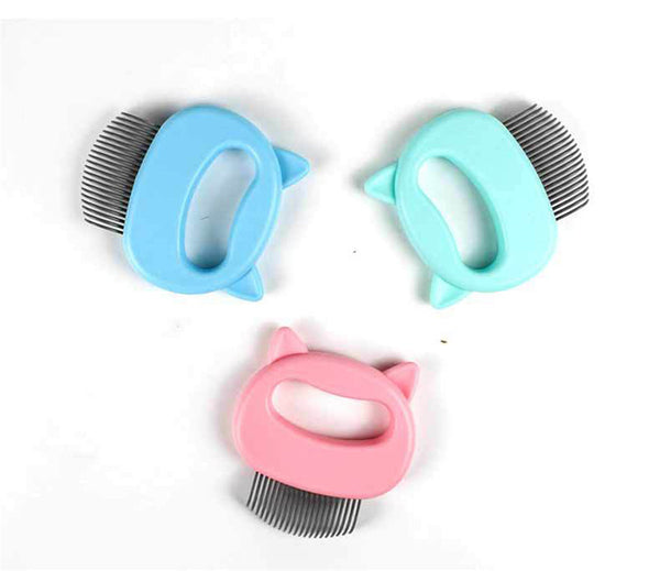HKM-0831549 Pet Hair Removal Massaging Shell Comb for Cats and Small Dogs - Plastic, Available in Blue, Green, and Pink