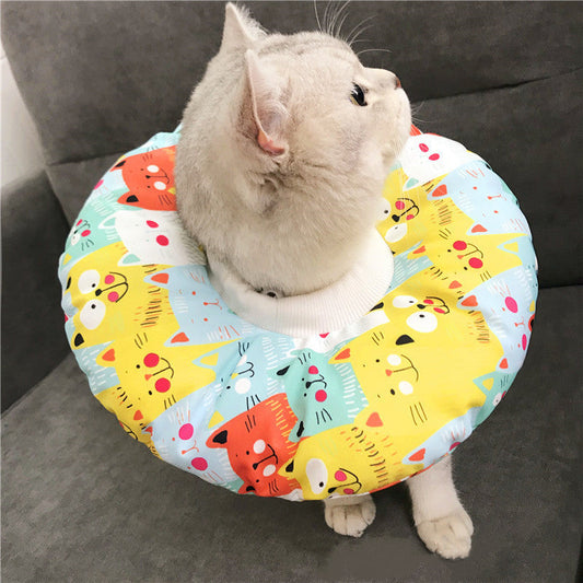 HKM-083155 Cartoon Cotton Collar for Cats – Comfortable, Adjustable Fit in Various Colors, Ideal for Kittens and Small Cats