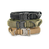 HKM-0831933 Tactical Nylon Dog Collar for Large Dogs ¨C Sizes M, L, XL in Black, Army Green, Khaki