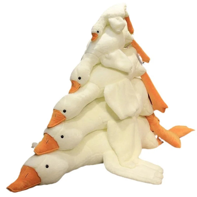 HKM-083283 Big White Goose Plush Toy - Soft Stuffed Animal Pillow for Kids, 50-190cm in Height, Ideal Gift for All Ages