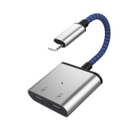 HKM-083347 Dual 8-pin Audio Adapter for iPhone - Headphone Jack Splitter for Charging and Music