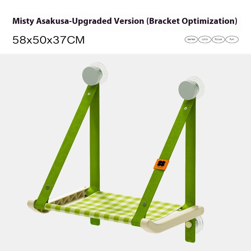 HKM-0834365 Cozy Cat Hammock with Window Sucker for Balcony and Glass Swing