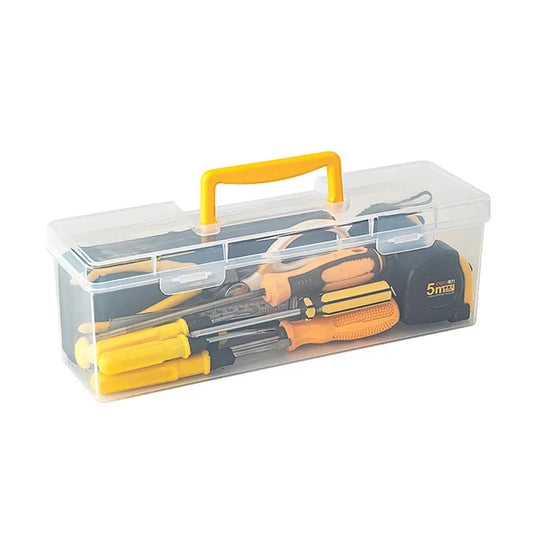 HKM-083475 Transparent Hand-held Multifunctional Tool Storage Box for Wrenches and Accessories