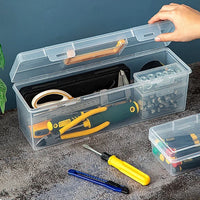 HKM-083475 Transparent Hand-held Multifunctional Tool Storage Box for Wrenches and Accessories