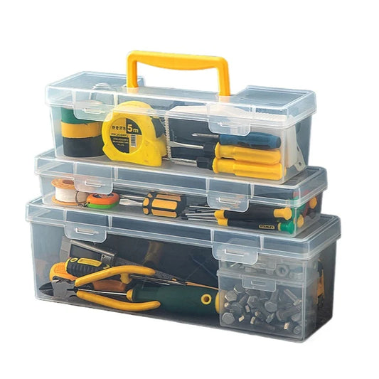 HKM-083475 Transparent Hand-held Multifunctional Tool Storage Box for Wrenches and Accessories