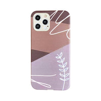 HKM-083539 Geometric Stitching Abstract Coffee Cell Phone Case for iPhone Models